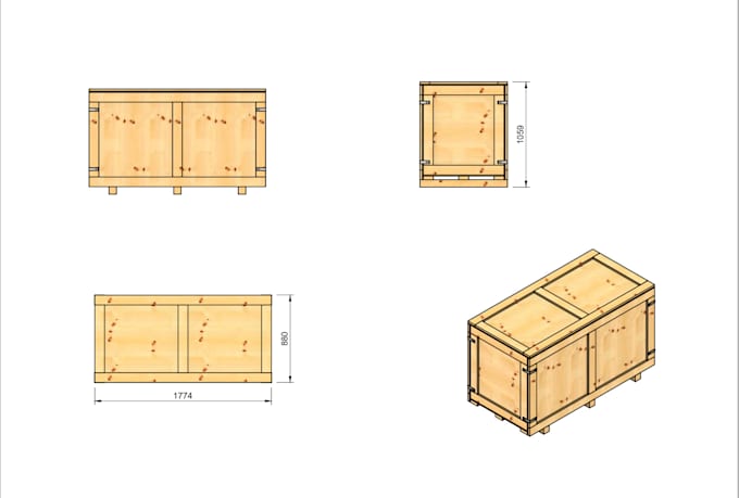 design custom wooden packaging, boxes, crates, and pallets from your draw